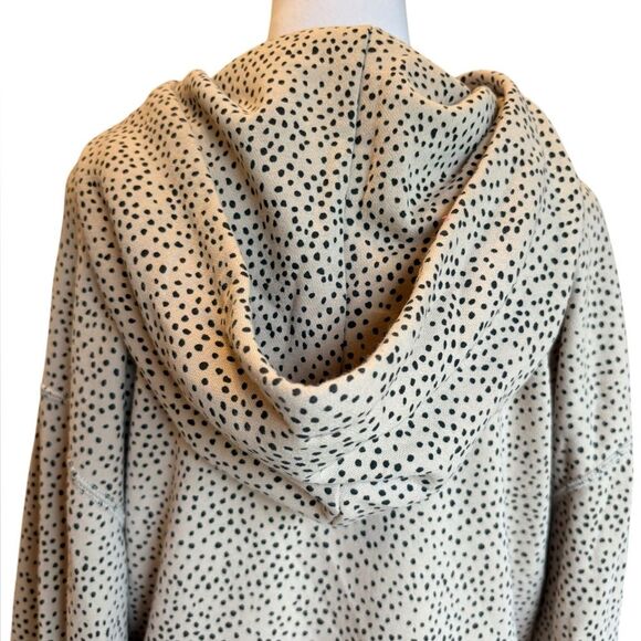 Abercrombie & Fitch Soft Collection Hooded Sweatshirt Tan Black Dots Womens Med - Picture 7 of 14